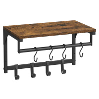 Vasagle Věšák na kabáty nástěnný s policí, rustikální hnědá LCR103B01