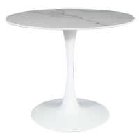 Jídelní stůl ISPIRU bílý mramor/bílá