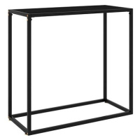 Konzolový stolek černý 80 × 35 × 75 cm tvrzené sklo