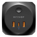 BlitzWolf Napájecí nabíječka Blitzwolf se 3 zásuvkami, BW-PC1, 2x USB, 1x USB-C (černá)