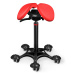 Sedlová židle SALLI Swing Barva čalounění: Kůže - červená #05011, Konstrukce: černá + masážní Sa
