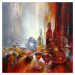 Ilustrace Still life with a grey teapot, Annette Schmucker, (40 x 40 cm)