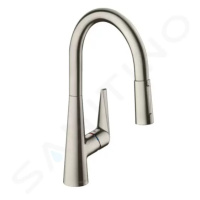 Hansgrohe 72813800 - Dřezová baterie s výsuvnou sprškou, vzhled nerezu