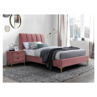 Signal Čalouněná postel MIRAGE VELVET 90 x 200 cm barva růžová/ zlatá