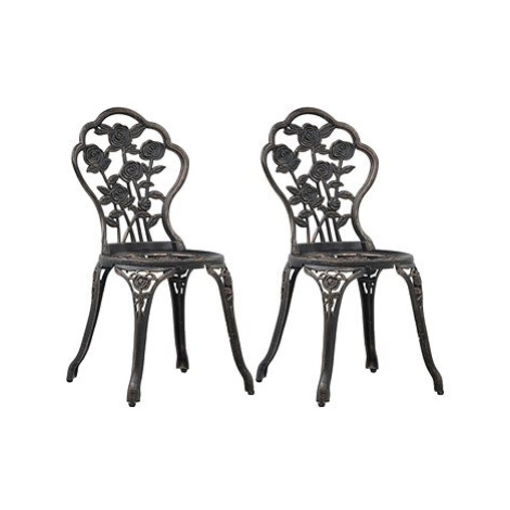 SHUMEE Židle zahradní, litý hliník - 2ks v balení, bronzové