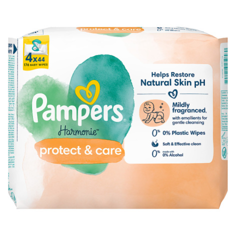 Pampers Harmonie Protect & Care Dětské Čisticí Ubrousky 4 Balení = 176 Ubrousků