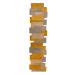 Flair Rugs koberce Běhoun Abstract Collage Ochre/Natural - 60x230 cm