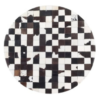 Černobílý patchwork koberec z hovězí kůže ? 140 cm BERGAMA, 57757