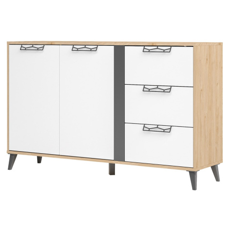 Szynaka Komoda Moet 45 150 cm ořech americký Jackson/bílá/grafit