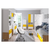 ArtCross Dětský pokoj HEY 3 Barva: Dub artisan/bílá/žlutá