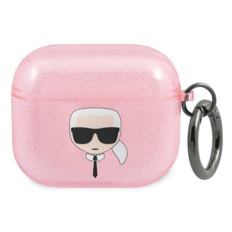 Karl Lagerfeld KLA3UKHGP pouzdro na AirPods 3. Generace Pink glitter Karl`s head