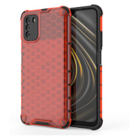 Honeycomb pancéřové pouzdro se silikonovým rámem pro Xiaomi Poco M3 / Xiaomi Redmi 9T red