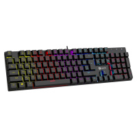 C-TECH mechanická klávesnice Morpheus, casual gaming, CZ/SK, červené spínače, RGB podsvícení, US