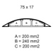 Přechodová podlahová lišta IBOCO CSP-N 75x17 G šedá (2m) 01332