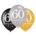 Balónky latexové Sparkling Happy Birthday "60" 27,5 cm 6 ks