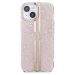 Guess IML 4G Gold Stripe kryt iPhone 15 růžový