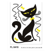 FL0415 Samolepicí velourová dekorace BLACK CAT BOY FLOCKED 65 x 85 cm