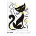 FL0415 Samolepicí velourová dekorace BLACK CAT BOY FLOCKED 65 x 85 cm