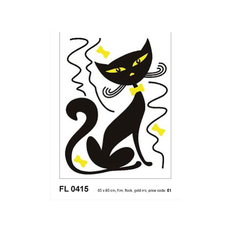 FL0415 Samolepicí velourová dekorace BLACK CAT BOY FLOCKED 65 x 85 cm AG design