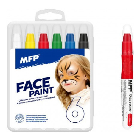 Barvy na obličej a tělo 6 ks v krabičce 11 x 14 cm karneval Teddies