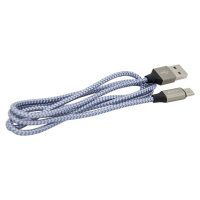 DEVIA micro USB kabel, pletený - DATAMICRODEV