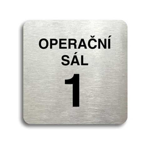 Accept Piktogram "operační sál 1" (80 × 80 mm) (stříbrná tabulka - černý tisk bez rámečku)