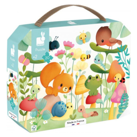 JANOD Puzzle v kufříku Přátelé ze zahrady 20 dílků 152562