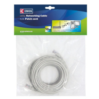 Emos Patch kabel UTP, CAT 5e, AWG26, PVC, šedý, 10m