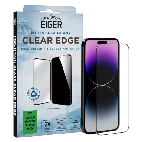 Ochranné sklo Eiger Mountain Glass CLEAR EDGE for Apple iPhone 15 Pro Max in Clear Eiger Glass