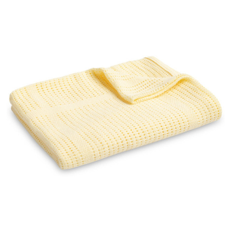 SENSILLO Jemná ažurková bavlněná dečka 110x70 - krémová