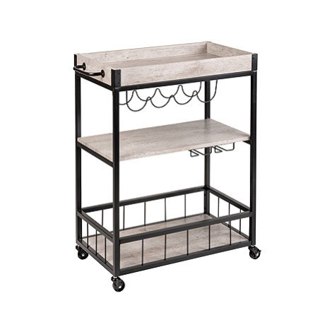 Wenko Kuchyňský vozík RUSTICO, třístupňový stojan na kolečkách, 80 × 89,5 × 40 cm, černý