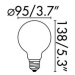 FARO LED žárovka GLOBE filament AMBER E27 4W 2200K