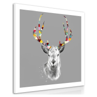 Obraz na plátně SCANDI DEER I různé rozměry Ludesign ludesign obrazy: 70x70 cm