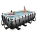 Bazén s filtrací Black Leather pool Exit Toys ocelová konstrukce 400*200*100 cm černý od 6 let