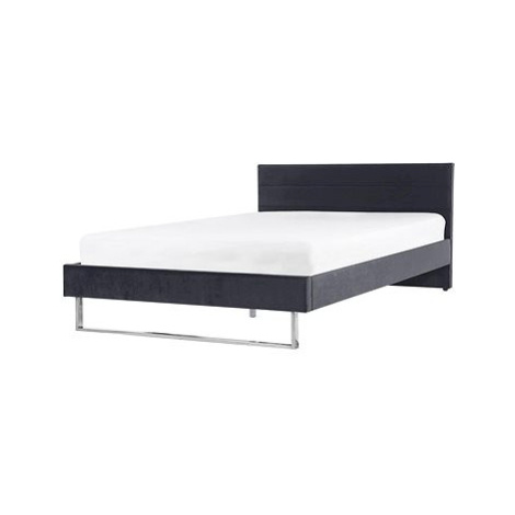 BELIANI postel BELLOU 180 × 200 cm, sametová, šedá