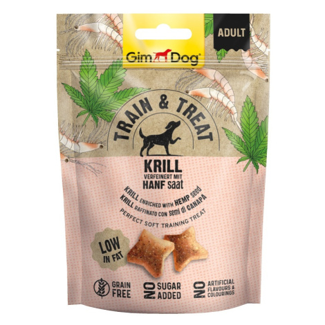 GimDog Train & Treat Krill & Hanfsaat snack 125 g Gimborn