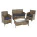 tectake 403691 zahradní ratanový nábytek madeira zahradní sestava z umělého ratanu - přírodní - 