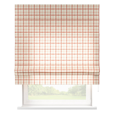 Dekoria Římská roleta Padva, režný podklad,červená mřížka, Avinon, 131-15