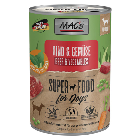 MAC's konzervy pro psy 24 x 400 – výhodné balení - hovězí a zelenína