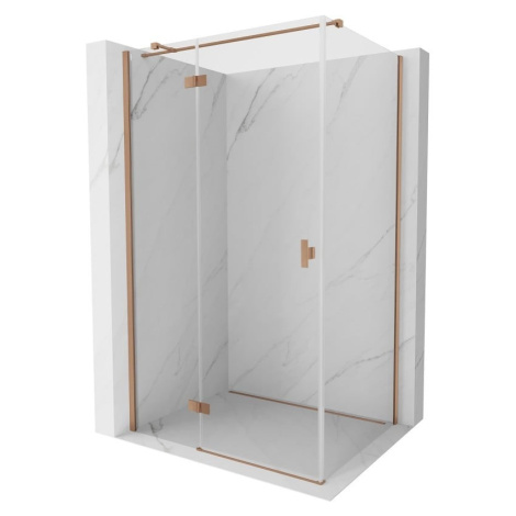 MEXEN/S Mist H T sprchový kout dveře křídlové levá 110 x 75, transparent, měď kartáčovaná 8A5T-1