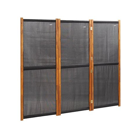 SHUMEE třídilný paraván černý, 210 × 180 cm