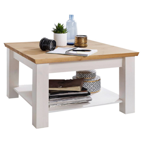 Konferenční stolek Marone Klasik - malý, dekor bílá-dřevo, masiv, borovice