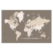 Mapa Earth tones world map with countries Best dad in the world, Blursbyai, (40 x 26.7 cm)