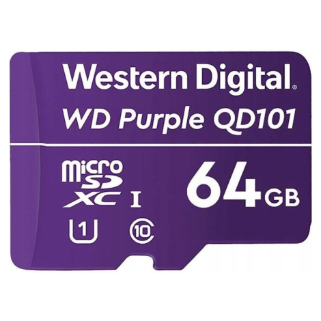 WD MicroSDXC karta 64GB Purple WDD064G1P0C Class 10, 16 TBW Western Digital