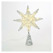 ACA Lighting stříbrná hvězda na stromeček 20 MINI WW LED na baterie 3xAA, IP20 28x5x20cm X112011