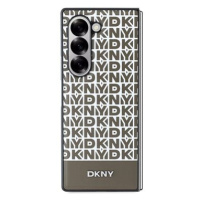 DKNY PU Leather Repeat Pattern Bottom Stripe MagSafe Zadní Kryt pro Samsung Galaxy Z Fold6 Brown