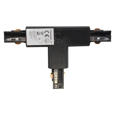Konektor pro svítidla v lištovém systému 3-fázový TRACK černá typ T Donoci