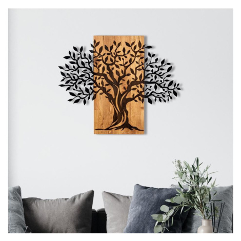 Nástěnná dekorace 72x58 cm strom dřevo/kov Donoci