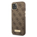 Guess GUHMP14MU4GPRW hard silikonové pouzdro iPhone 14 PLUS 6.7" brown 4G Logo Plate MagSafe