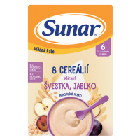 Sunar mléčná kaše s 8 cereáliemi švestka, jablko 210g